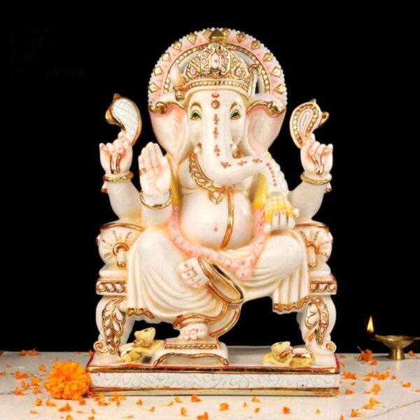 Exquisite Marble Ganesh Murti