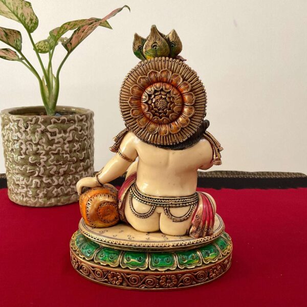 Krishna Ji White Marble Murti – Spiritual Symbol - Image 4