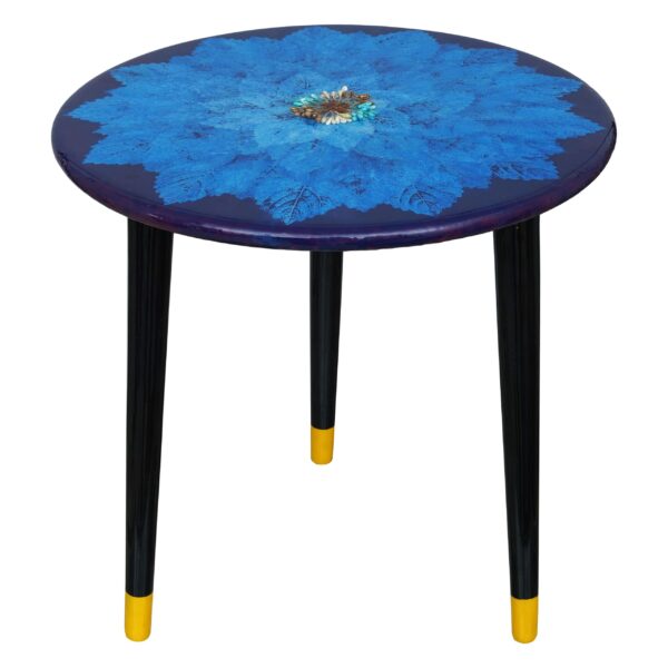 Wooden Round Side Table | Epoxy End Table | Coffee Table | Mid Century Modern Resine | Living Room Furniture