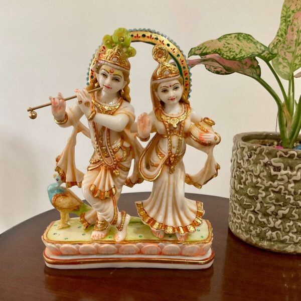 Elegant Marble Radha Krishna Idol – Home & Office Use